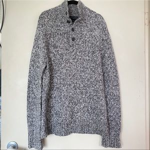 Banana Republic Grey Wool Blend Knit Long Turtleneck Sweater